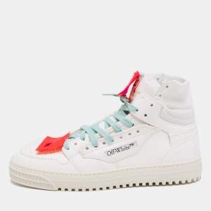 Off-White White Leather  Off Court 3.0 High Top Sneakers Size 42