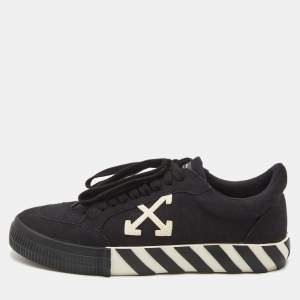 Off-White Black Canvas Vulcanised Sneakers Size 43