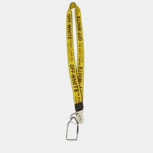 Off-White Yellow/Black Nylon and Leather Industrial Lanyard