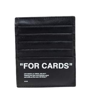 Off White Black Leather For Cards Holder