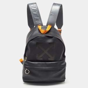 Off-White Black/Grey Leather Backpack