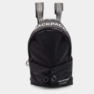 Off-White Black Canvas Quote Backpack