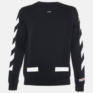 Off-White Black Arrow Print Cotton Crew Neck Sweatshirt XS
