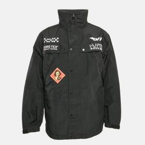 Off-White Black Printed Nylon Gore-tex Anorak Jacket L