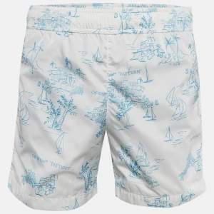 Off-White White Printed Nylon Swim Shorts M