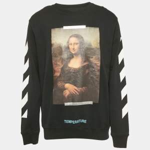 Off-White Black Mona Lisa Print Cotton Pullover M