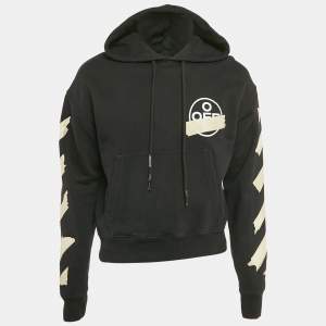 Off-White Black Cotton Logo Arrows Printed Hoodie XS