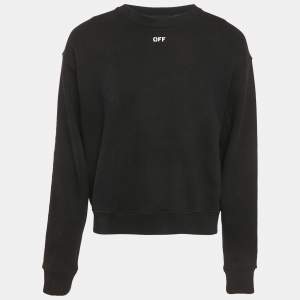 Off-White Black Diag Skulls Print Cotton Knit Sweatshirt S