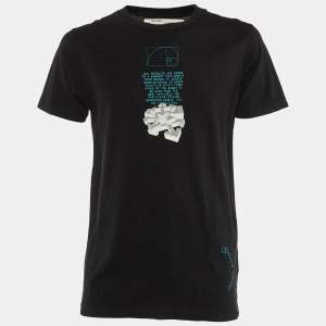 Off-White Black Tape Arrow Print Cotton Crew Neck T-Shirt S