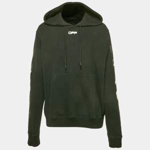 Off-White Black Logo Print Cotton Hooded Sweatshirt XL