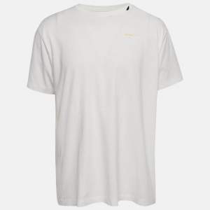 Off-White White Arrow Paint Jersey Oversized T-Shirt XS