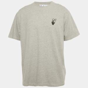 Off-White Grey Faded Arrow Print Jersey T-Shirt S