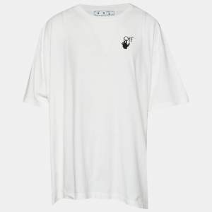 Pre Owned تي شيرت أوف وايت رقبة مستديرة قطن مطبوع سهام بيضاء مقاس كبير جداً جداً (اكس اكس لارج)