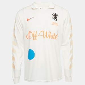 Pre Owned Nike x Off-White White Logo Graphic Jersey Shirt S
