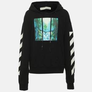 مملوكة مسبقًا Off-White Black Cotton Diag Waterfall Hoodie XL