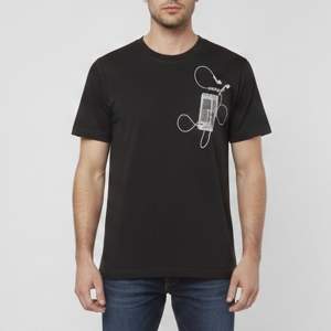 مملوكة مسبقًا Off-White Black Graphic Print Cotton "Scan Arr Over" T-Shirt L