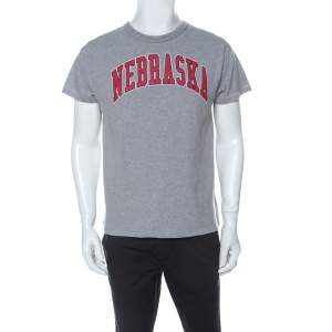 Pre Owned Off White Grey Jersey Nebraska T-Shirt XS