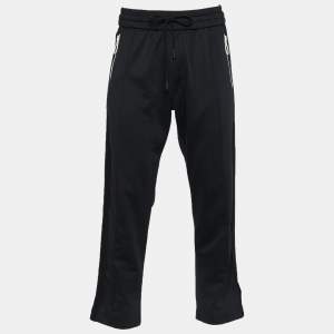 Off-White Black Synthetic Contrast Zipper Detail Track Pants L