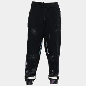 Off-White Black Galaxy Brushed Printed Cotton Sweatpants L 