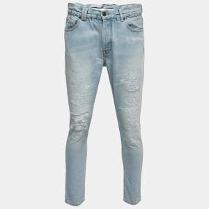 Off-White Light Blue Distressed Denim Jeans S Waist 31"