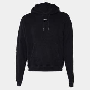Off-White Black Skull Printed Cotton Knit Hoodie S