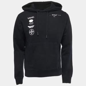 Off-White Black Arrow Print Cotton Hoodie S