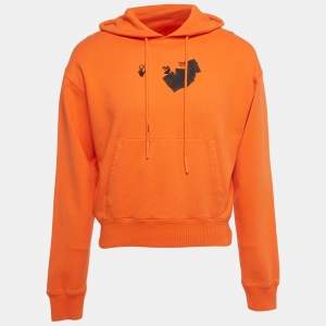 Off-White Orange Jumbo Arrow Printed Cotton Hoodie XS