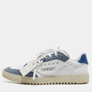 Off-White White/Blue Canvas and Suede 5.0 Sneakers Size 45