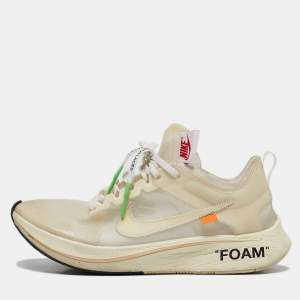 Off-White x Nike White Mesh Zoom Fly Sneakers Size 42