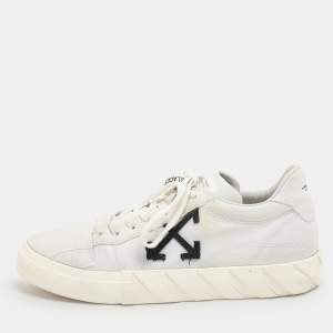 Off-White White Canvas Vulcanized Low Top Sneakers Size 41