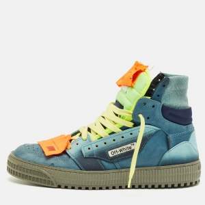 Pre Owned Off-White Multicolor Canvas and Nubuck Leather 3.0 Off Court High Top Sneakers Size 41