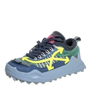 Pre Owned Off White Multicolor Mesh And Leather Odsy 1000 Low Top Sneakers Size 43