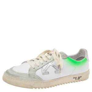  Off-White Multicolor Suede And Leather Lace Low Top Sneakers Size 41