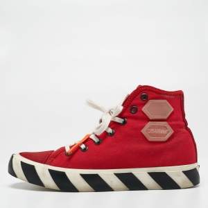 Off-White Red Canvas High Top Sneakers Size 42