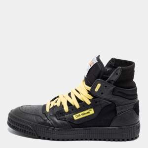 Off-White Black Leather Off-Court 3.0 High Top Sneakers Size 41