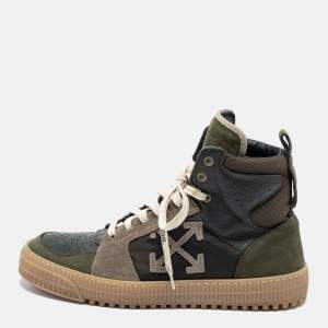 Off-White Green Nubuck Leather And Suede Off Court 3.0 High-Top Sneakers Size 42
