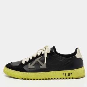 Off-White Black Leather And Suede Official Low Top Sneakers Size 40 