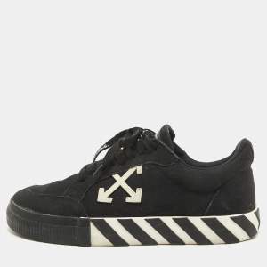 Off-White Black Canvas Vulcanized Low Top Sneakers Size 42