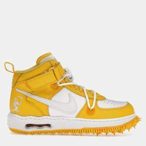 Nike x Off-White White/Varsity Maize Air Force 1 Mid Sneaker Size EU 43