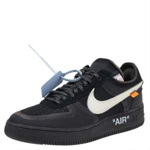 Nike X Off-White Black Mesh And Suede The 10th Air Force 1 Low Top Sneakers Size 43