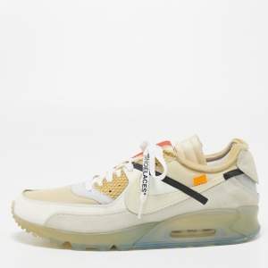 Off-White x Nike Tricolor Leather and Mesh The 10 Air Max 90 Sneakers Size 47.5