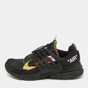 Off-White x Nike Black Mesh and Fabric Air Presto Sneakers Size 45