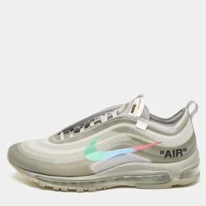 Off White x Nike Grey Mesh and Rubber Air Max 97 Menta Sneakers Size 45