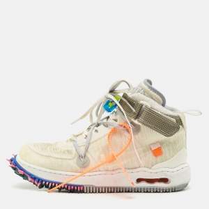 Pre Owned Off-White x Nike White Mesh Air Force 1 Mid Sneakers Size 40