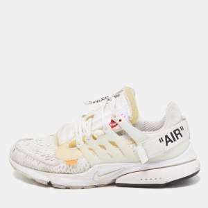 Nike x Off White  White Fabric Air Presto Low Trainers Sneakers Size 42.5