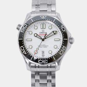 Omega White Stainless Steel Seamaster 210.30.42.20.04.001 Automatic Men's Wristwatch 42 mm