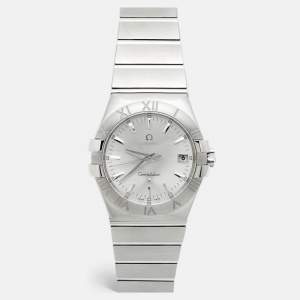 Omega Silver Stainless Steel Constellation 123.10.35.60.02.001 Men's Wristwatch 35 mm