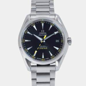 Omega Black Stainless Steel Seamaster Aqua Terra Automatic Men's Wristwatch 41.5 mm