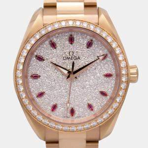 Omega MOP 18k Rose Gold Seamaster Aqua Terra 220.55.34.20.99.001 Automatic Men's Wristwatch 34 mm