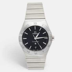 Omega Black Stainless Steel Constellation 131.10.36.60.01.001 Unisex Wristwatch 36 mm